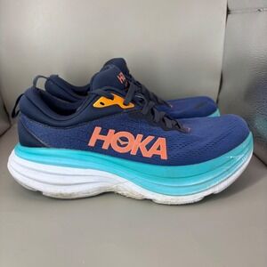 Hoka Bondi 8 Blue Coral Wistful Mauve Running Shoes Mens 6.5 Womens 8 1127952